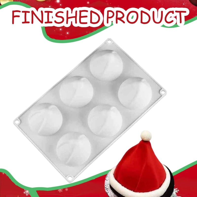 Mtruil 1 Pcs Christmas Silicone Molds 3D Xmas Hat Chocolate Molds Non-Stick Candle Bath Bomb Mold Christmas Baking Tray Cake Cupcake Backing Mold Soap Candy - Image 4